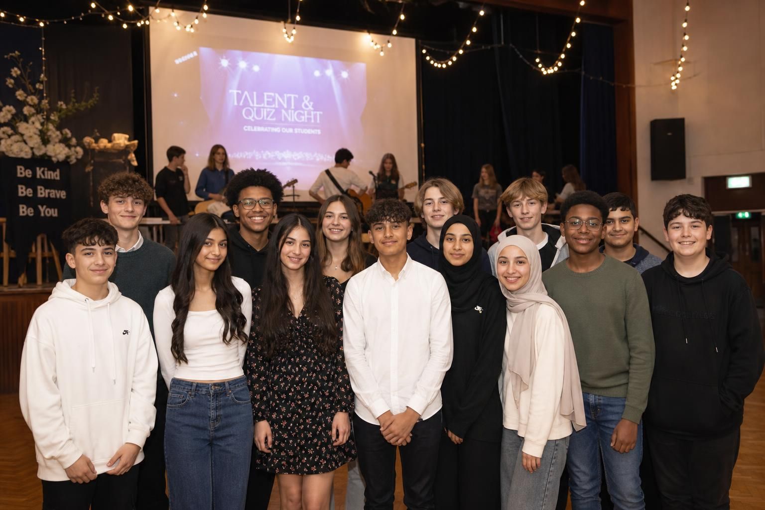 Students enjoying an evening social event