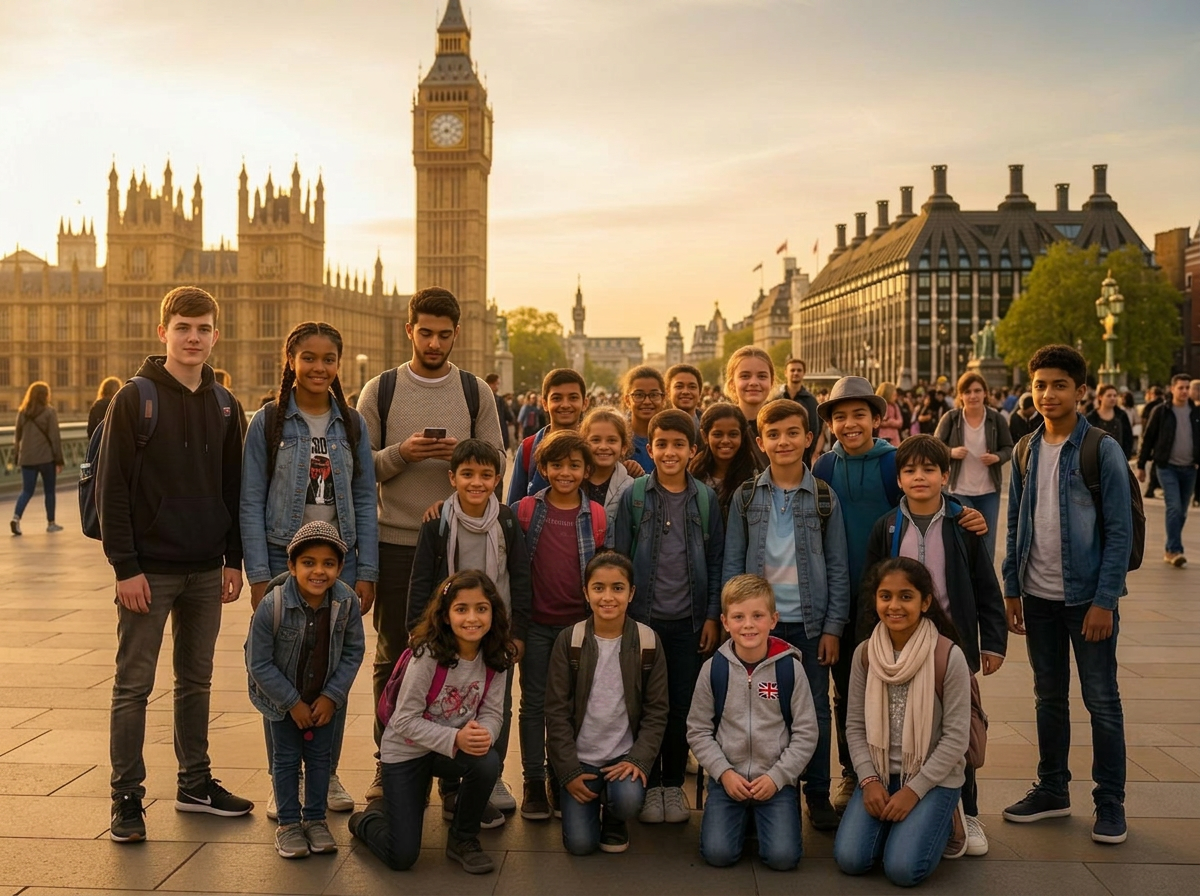 A British castle on an excursion day